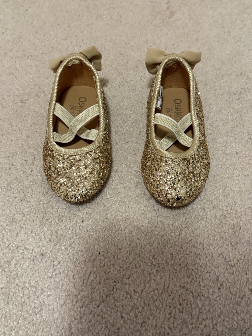OshKosh B'gosh Glitter Bow Flats Sz4